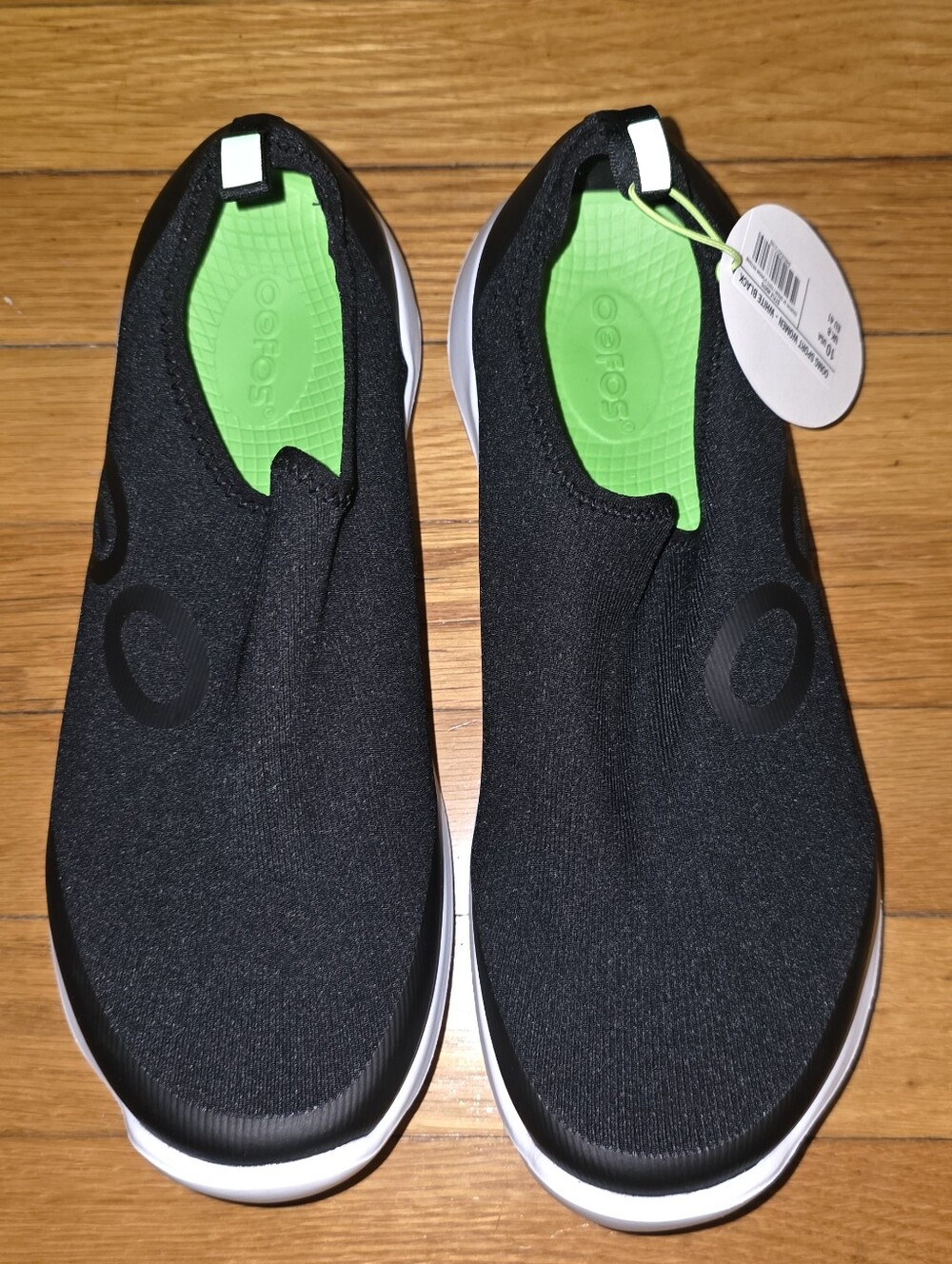 OOFOS Womens Black Slip-On Sneakers